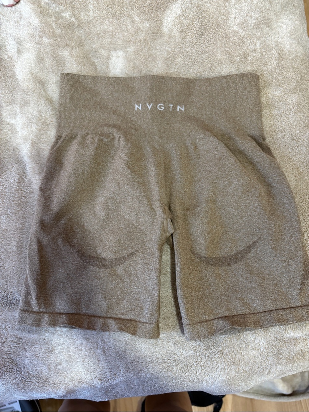 NVGTN High-Waist Seamless Brown Athletic Bike Shorts
